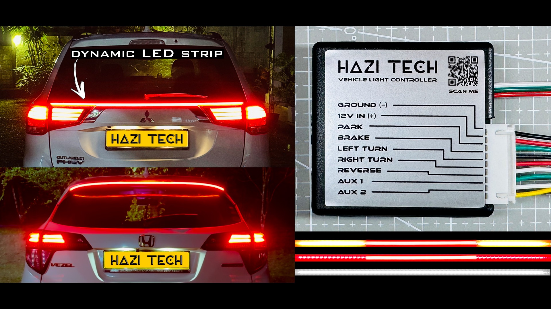 HAZI TECH dynamic tail light system and vehicle light controller